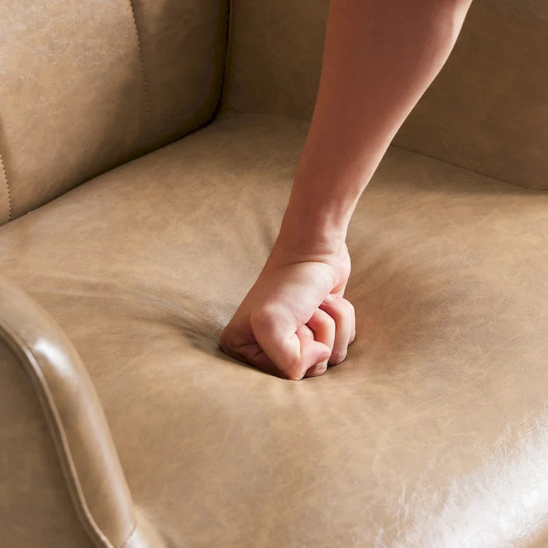 High-Back Tufted Wingback Accent Chair, Cream, Brown or Taupe