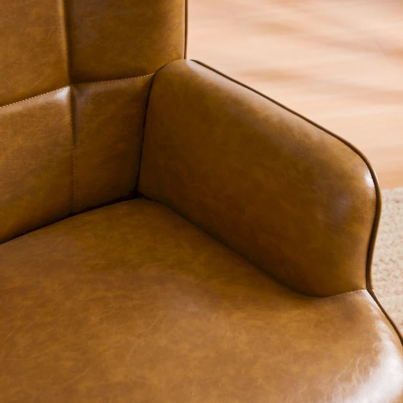 High-Back Tufted Wingback Accent Chair, Cream, Brown or Taupe