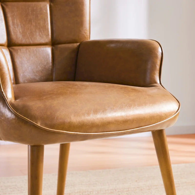 High-Back Tufted Wingback Accent Chair, Cream, Brown or Taupe