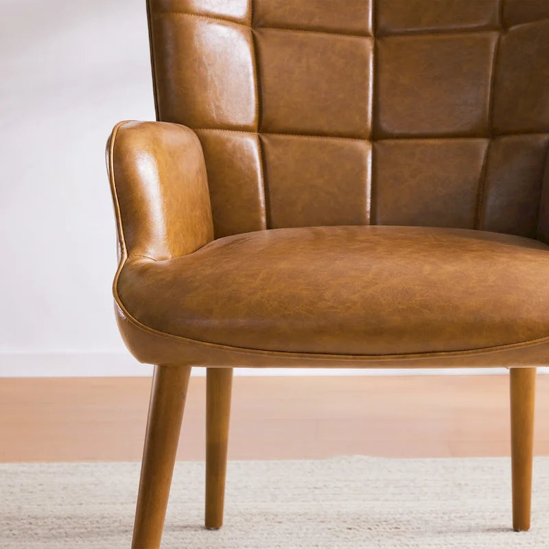 High-Back Tufted Wingback Accent Chair, Cream, Brown or Taupe