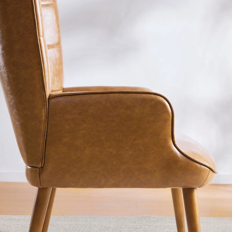 High-Back Tufted Wingback Accent Chair, Cream, Brown or Taupe