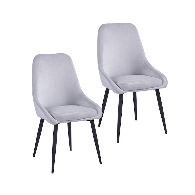 Velvet Upholstered Dining Chair with Steel Legs, Set of 2
