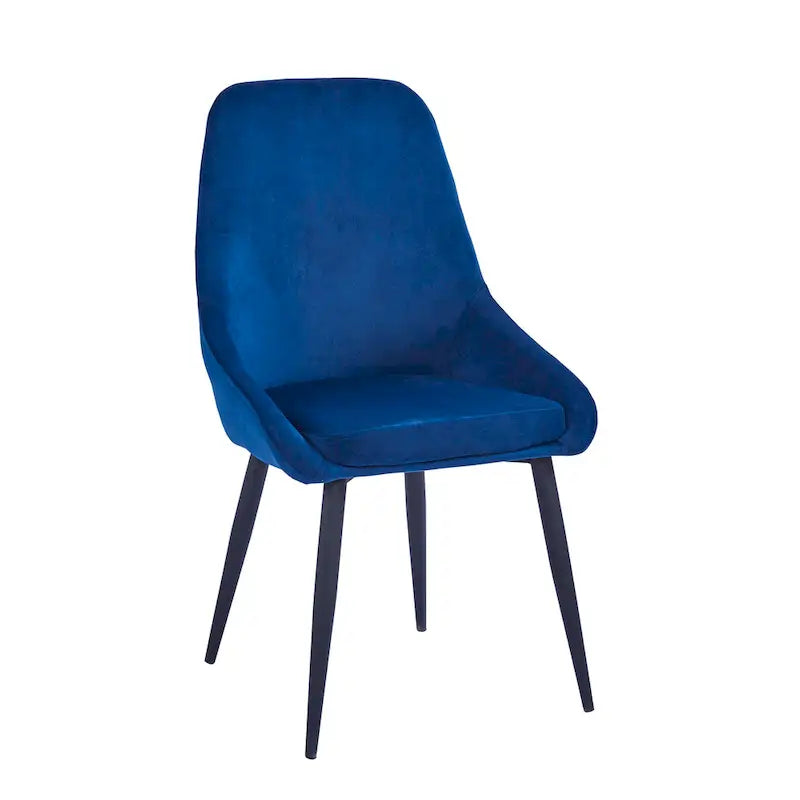 Velvet Upholstered Dining Chair with Steel Legs, Set of 2