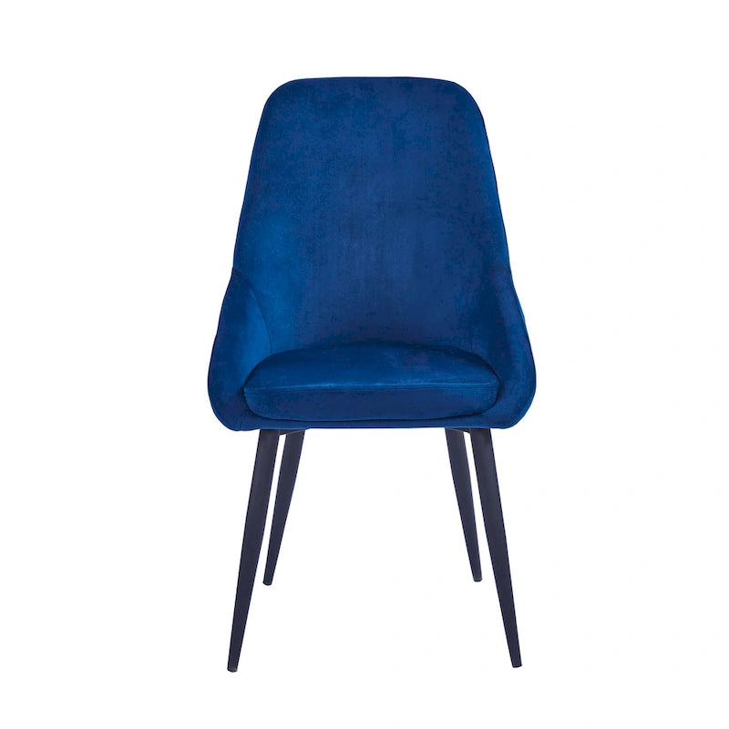 Velvet Upholstered Dining Chair with Steel Legs, Set of 2