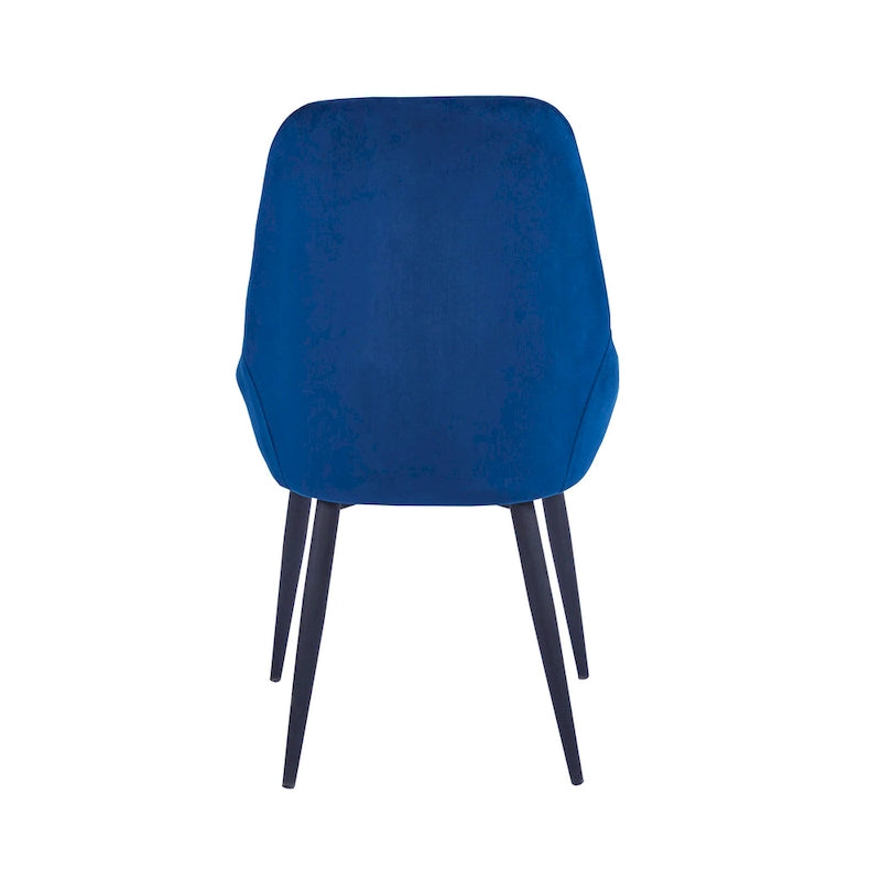 Velvet Upholstered Dining Chair with Steel Legs, Set of 2