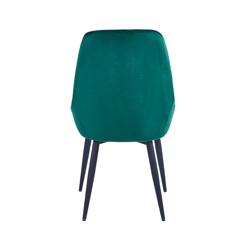 Velvet Upholstered Dining Chair with Steel Legs, Set of 2