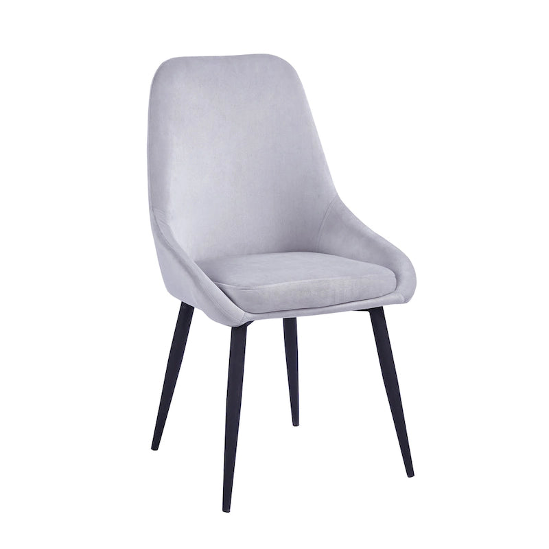 Velvet Upholstered Dining Chair with Steel Legs, Set of 2