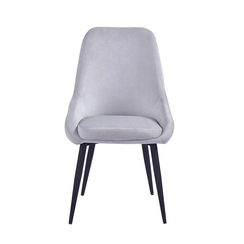 Velvet Upholstered Dining Chair with Steel Legs, Set of 2