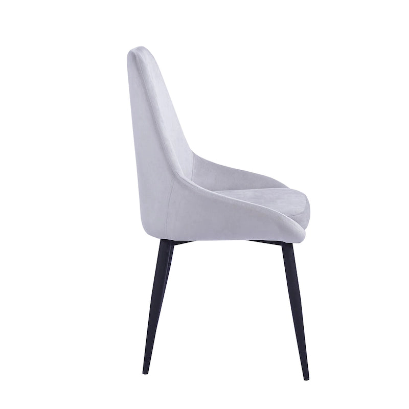 Velvet Upholstered Dining Chair with Steel Legs, Set of 2