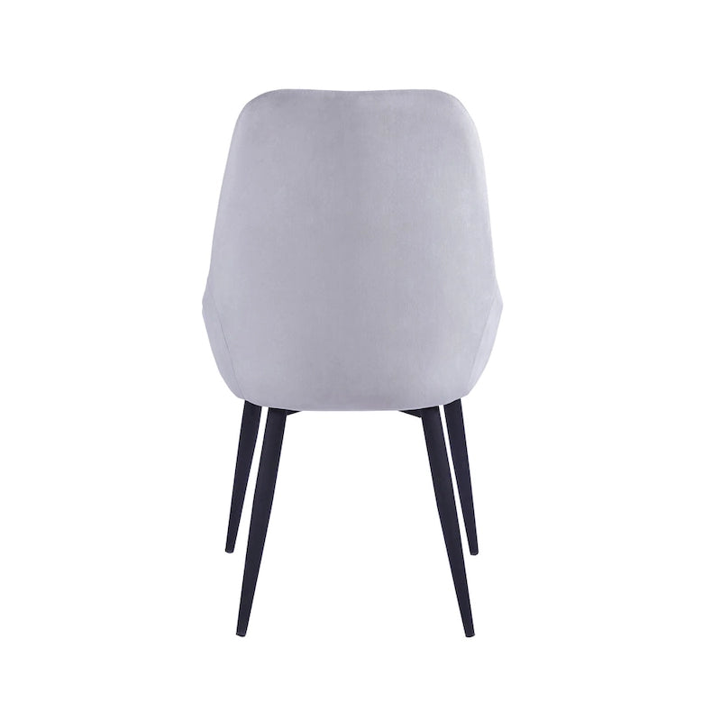 Velvet Upholstered Dining Chair with Steel Legs, Set of 2