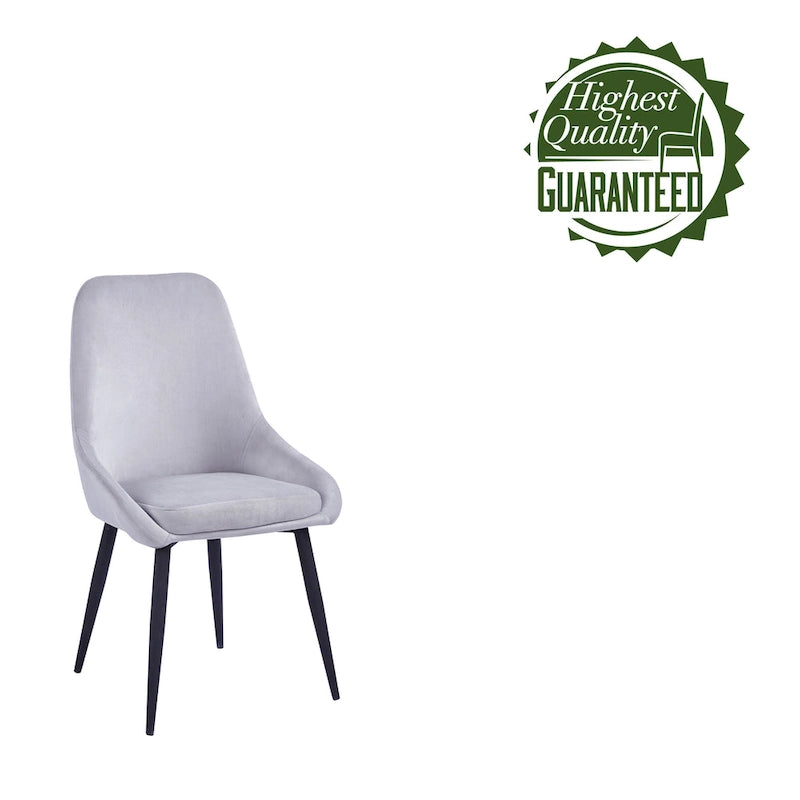 Velvet Upholstered Dining Chair with Steel Legs, Set of 2