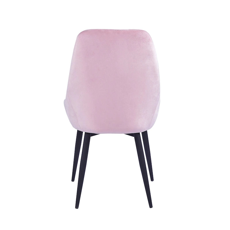 Velvet Upholstered Dining Chair with Steel Legs, Set of 2