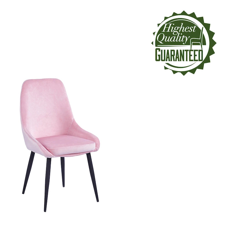 Velvet Upholstered Dining Chair with Steel Legs, Set of 2