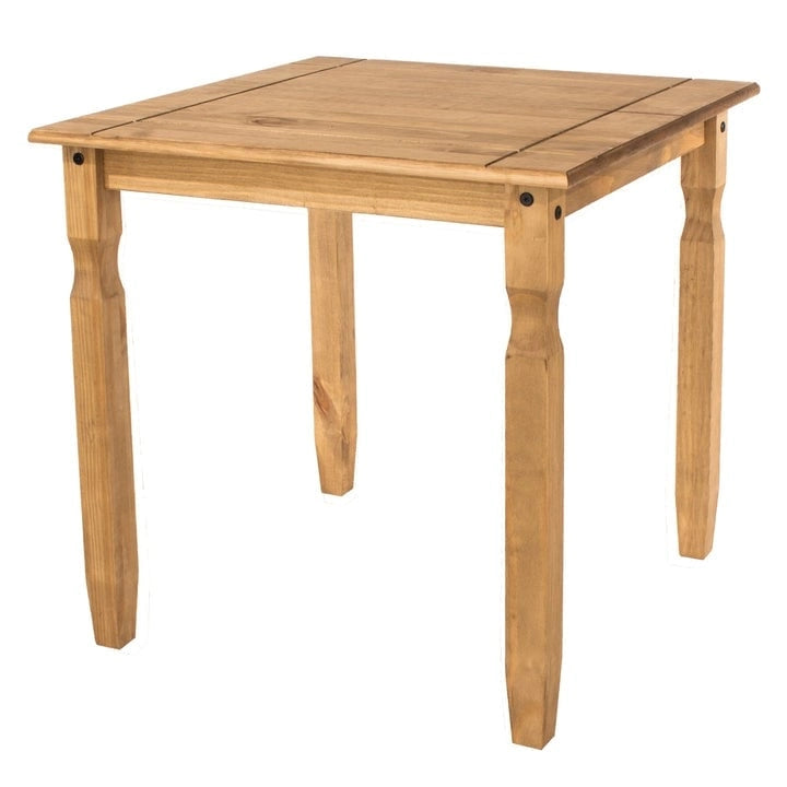 Solid Pine Wood Square Dining Table with Distressed Finish, Antique Brown or Gray Wash