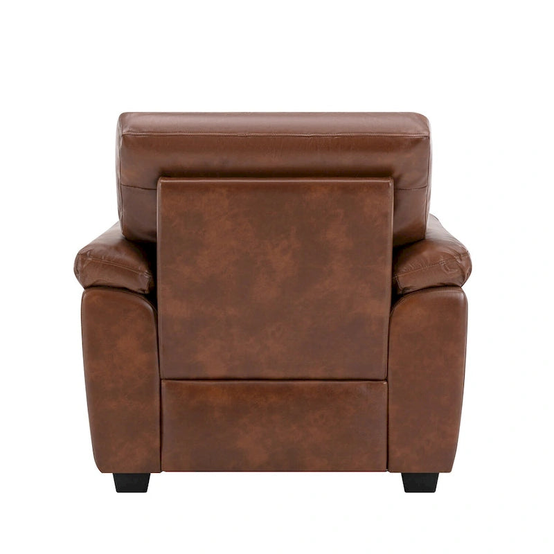 High-Back Faux Leather Accent Chair with Wood Frame, Multiple Colors