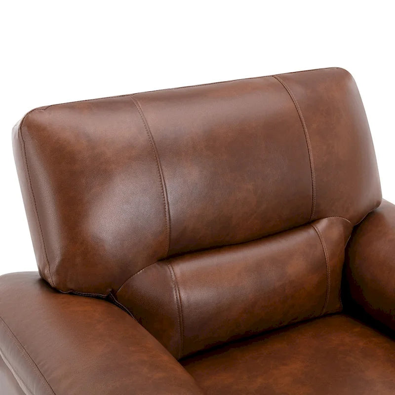 High-Back Faux Leather Accent Chair with Wood Frame, Multiple Colors