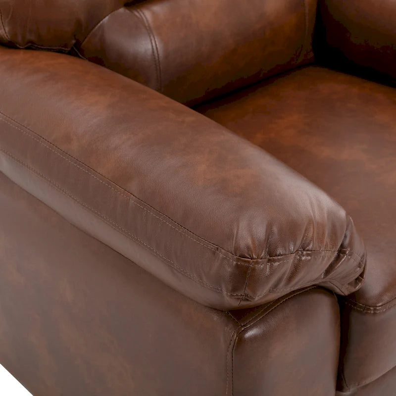 High-Back Faux Leather Accent Chair with Wood Frame, Multiple Colors