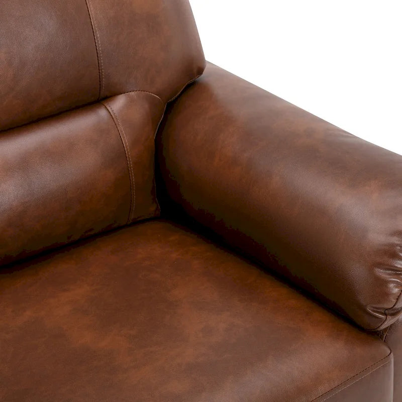 High-Back Faux Leather Accent Chair with Wood Frame, Multiple Colors