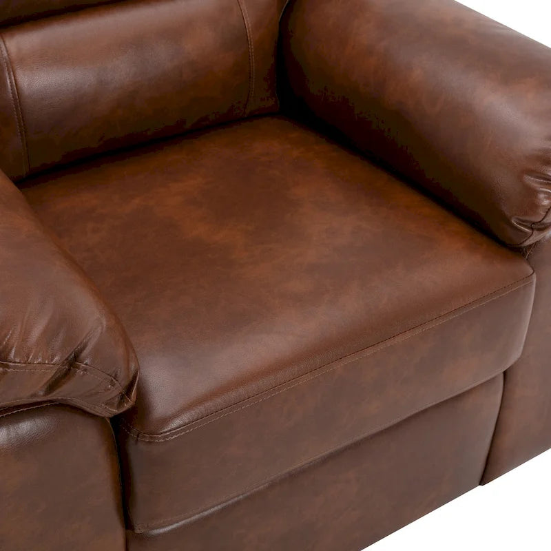 High-Back Faux Leather Accent Chair with Wood Frame, Multiple Colors