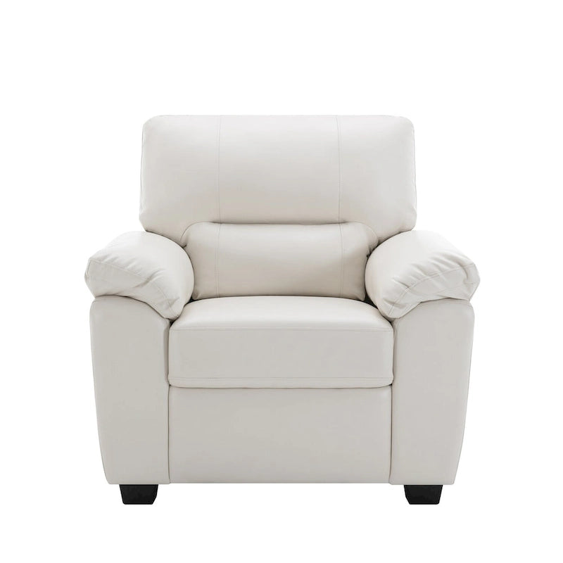 High-Back Faux Leather Accent Chair with Wood Frame, Multiple Colors