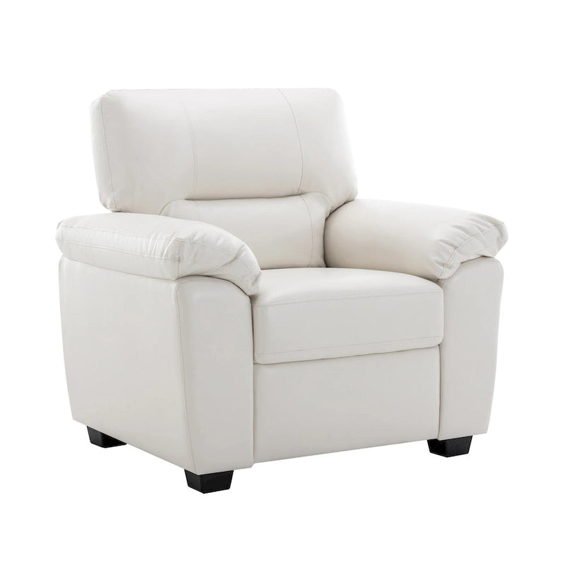 High-Back Faux Leather Accent Chair with Wood Frame, Multiple Colors