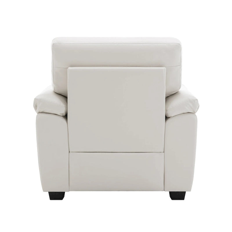 High-Back Faux Leather Accent Chair with Wood Frame, Multiple Colors