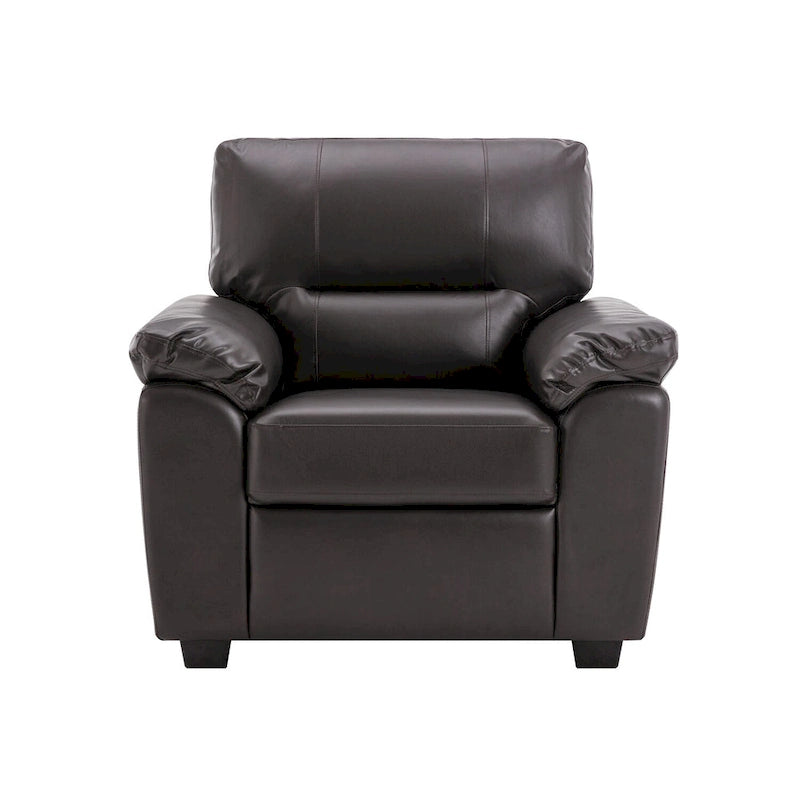 High-Back Faux Leather Accent Chair with Wood Frame, Multiple Colors