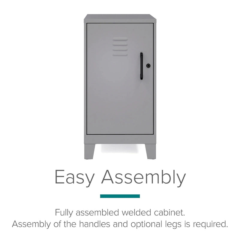 2-Shelf Steel Mini Storage Locker Cabinet, Fully Assembled
