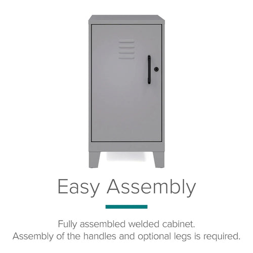 2-Shelf Steel Mini Storage Locker Cabinet, Fully Assembled