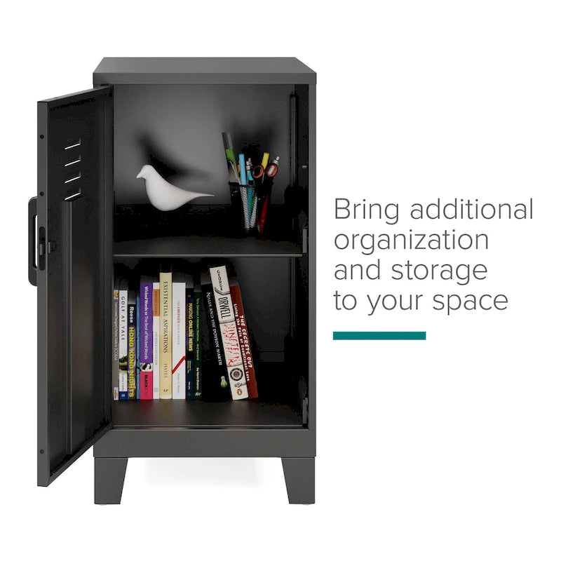 2-Shelf Steel Mini Storage Locker Cabinet, Fully Assembled