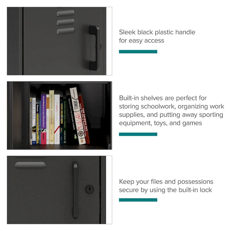 2-Shelf Steel Mini Storage Locker Cabinet, Fully Assembled