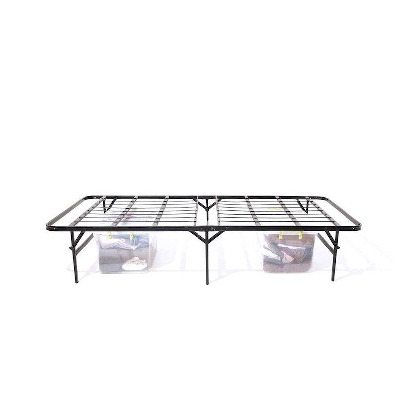 Full-Size Foldable Steel Platform Bed Frame with 13-Inch Underbed Storage, Black
