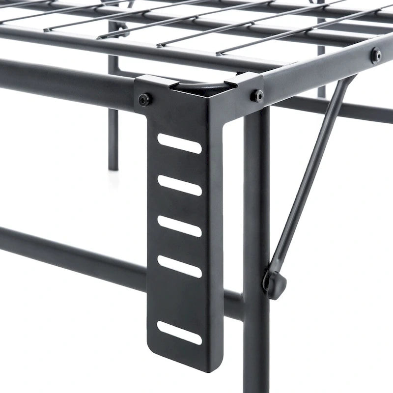 Full-Size Foldable Steel Platform Bed Frame with 13-Inch Underbed Storage, Black