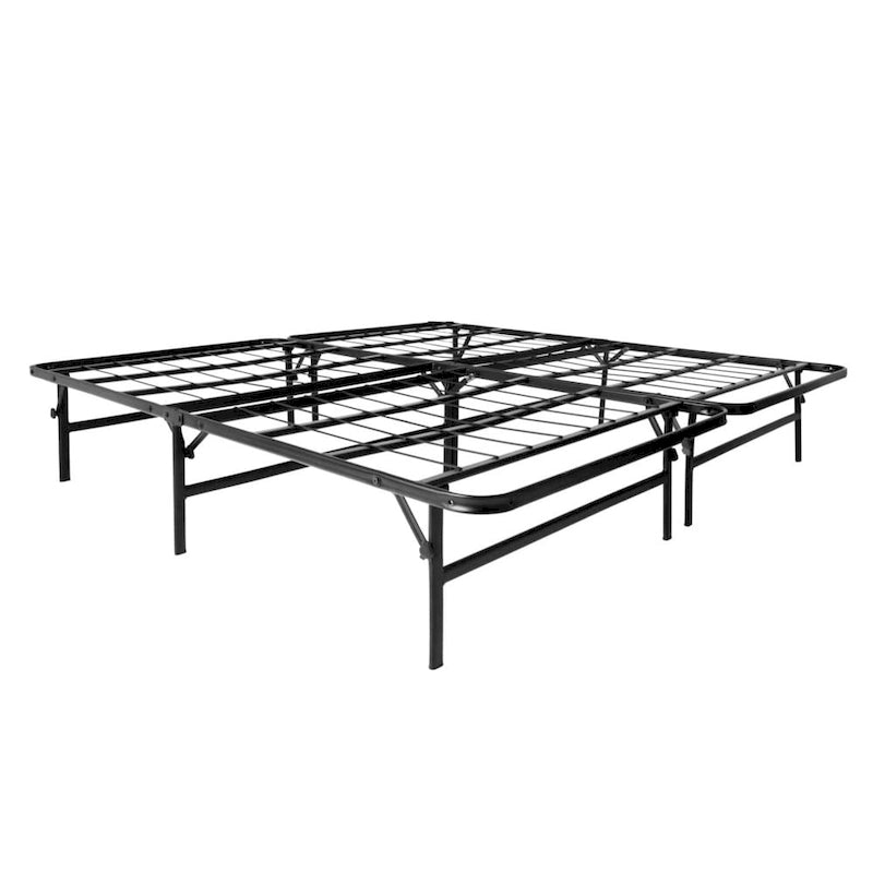 Full-Size Foldable Steel Platform Bed Frame with 13-Inch Underbed Storage, Black