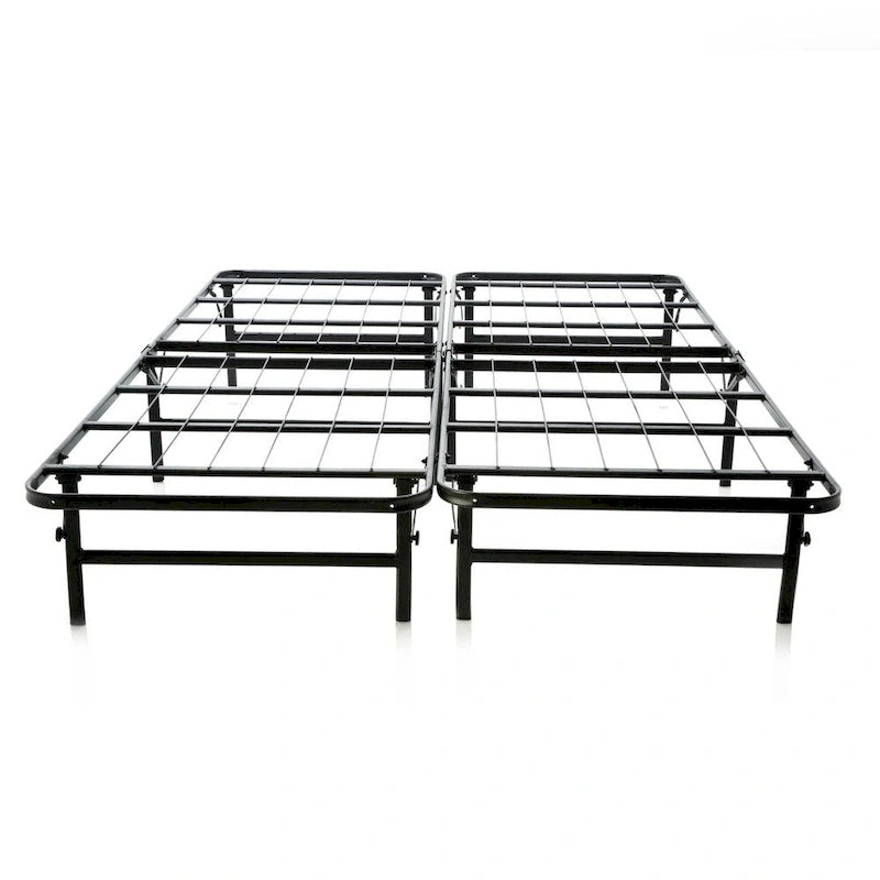Full-Size Foldable Steel Platform Bed Frame with 13-Inch Underbed Storage, Black