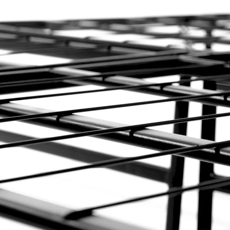 Full-Size Foldable Steel Platform Bed Frame with 13-Inch Underbed Storage, Black