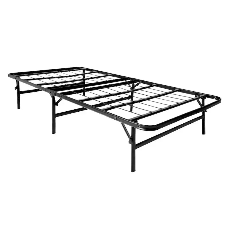 Full-Size Foldable Steel Platform Bed Frame with 13-Inch Underbed Storage, Black