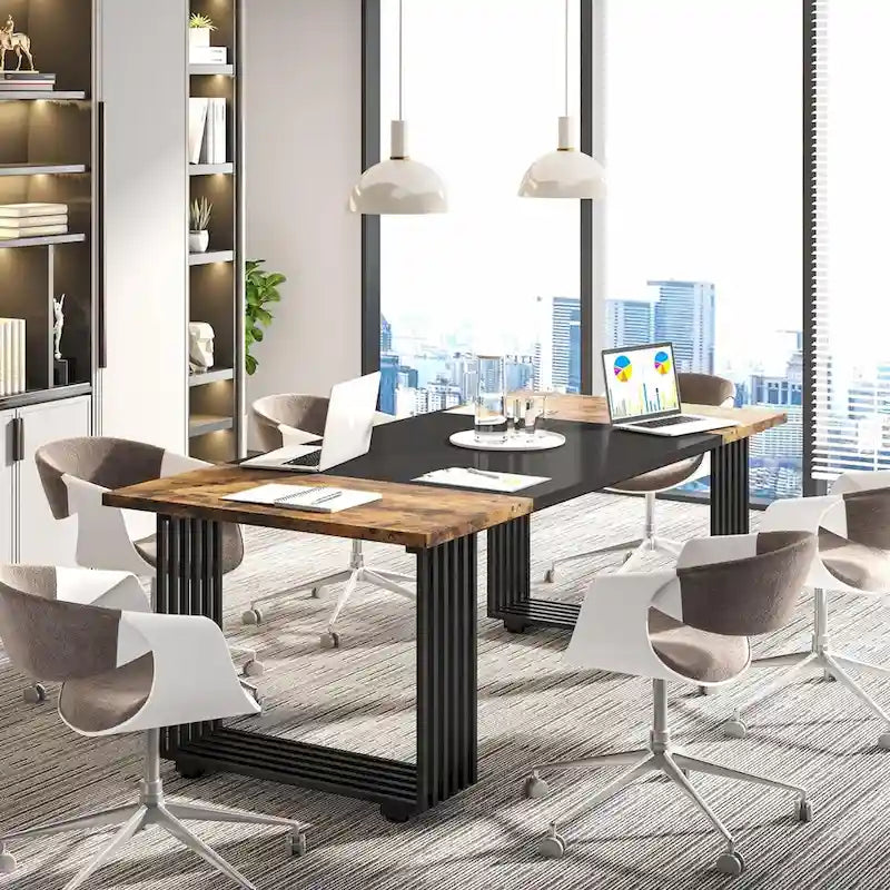 70.9-Inch Modern Executive Desk with Gold Metal Frame, Multiple Colors