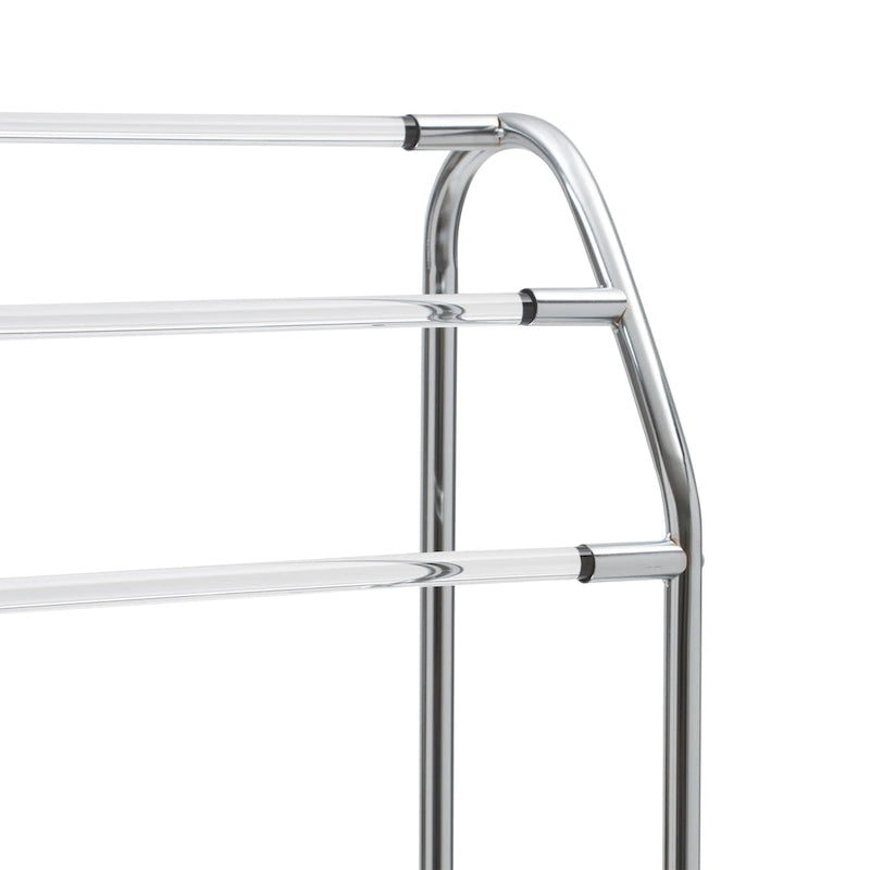 Freestanding Acrylic Towel Rack with Bottom Shelf, Chrome Finish