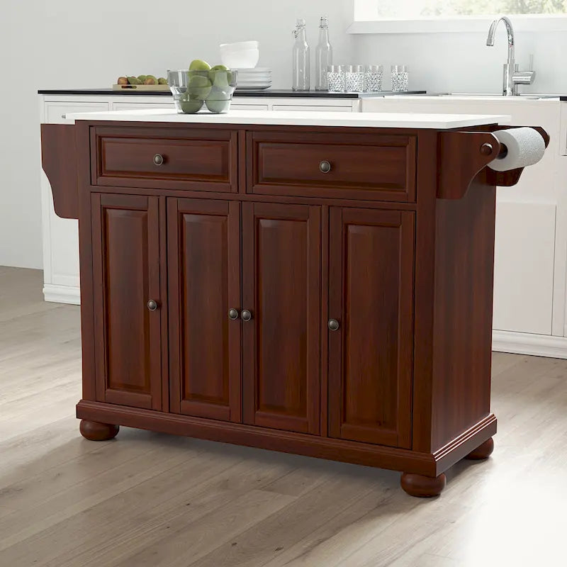 Crosley Alexandria Granite Top Full Size Kitchen Island/Cart - 52 W x18 D x 34 H