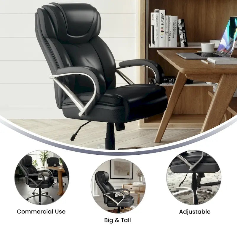 High-Back Ergonomic Office Chair, 500 lb Capacity with Headrest