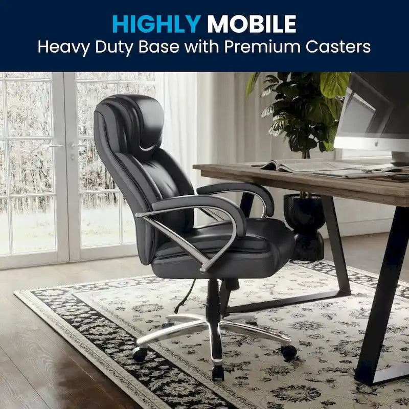 High-Back Ergonomic Office Chair, 500 lb Capacity with Headrest