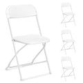 Plastic Folding Chair with Steel Frame, Stackable, Indoor and Outdoor, Pack of 4
