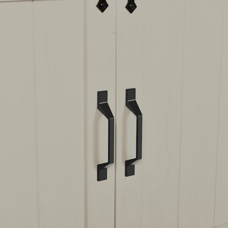 Farmhouse Industrial Buffet Sideboard with Barn Doors and Adjustable Shelves