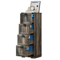 4-Drawer Rustic Wood Vertical File Cabinet with Lock