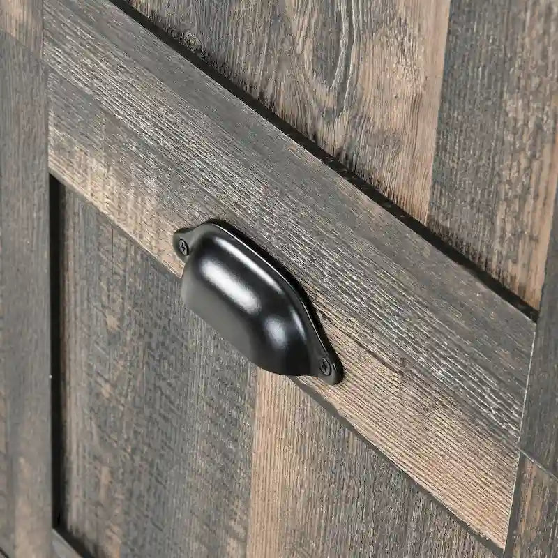 4-Drawer Rustic Wood Vertical File Cabinet with Lock