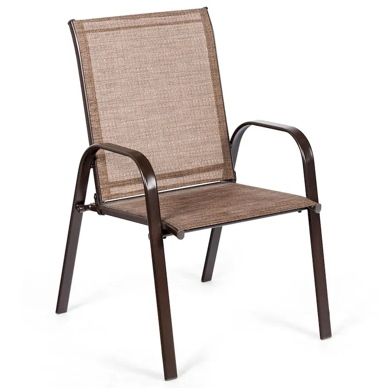 Outdoor Patio Chair with Armrests and Breathable Mesh Fabric, Set of 4