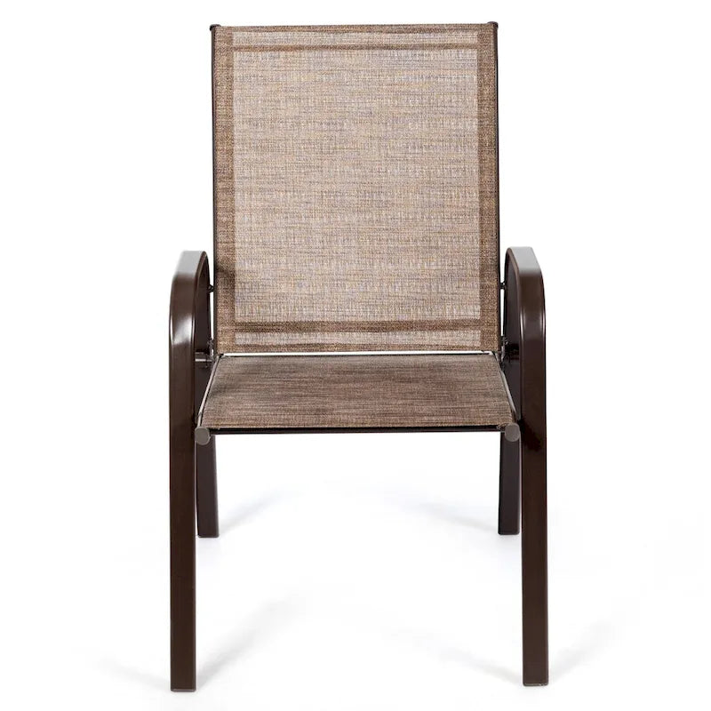 Outdoor Patio Chair with Armrests and Breathable Mesh Fabric, Set of 4