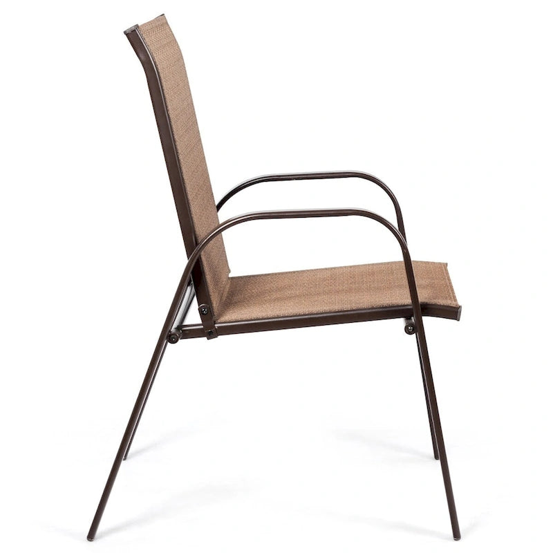 Outdoor Patio Chair with Armrests and Breathable Mesh Fabric, Set of 4