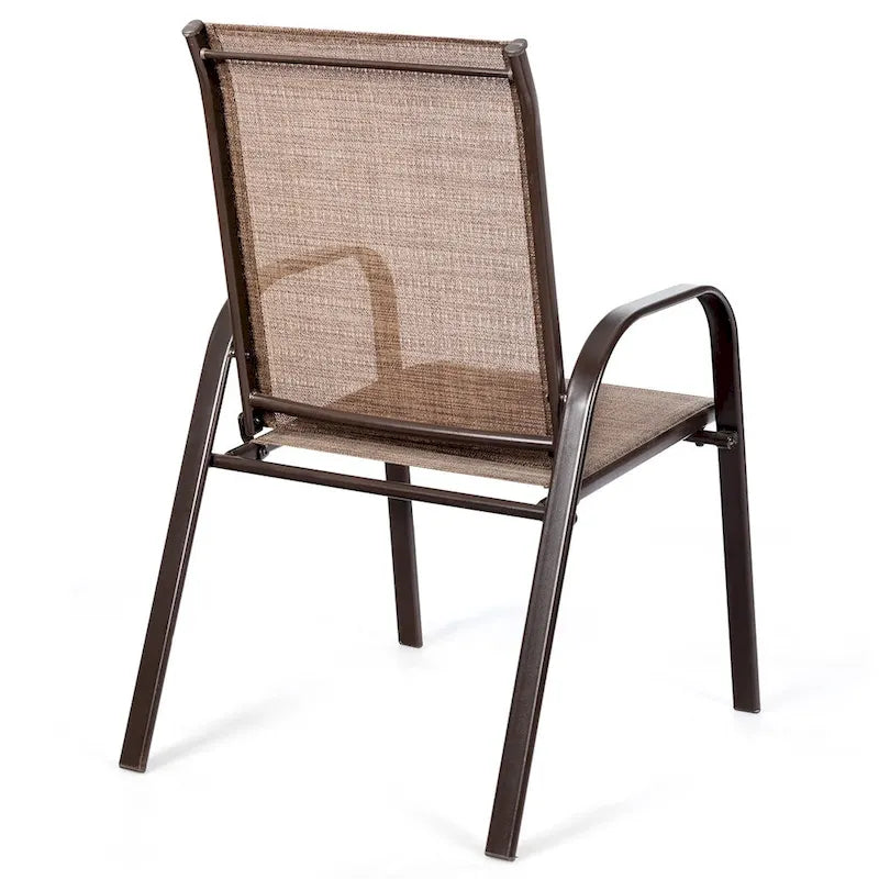 Outdoor Patio Chair with Armrests and Breathable Mesh Fabric, Set of 4